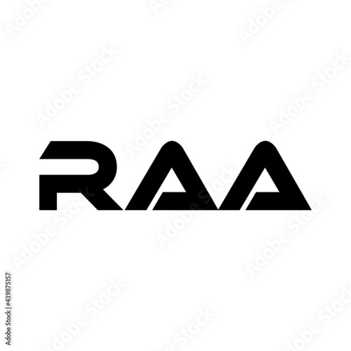 RAA letter logo design with white background in illustrator, vector logo modern alphabet font overlap style. calligraphy designs for logo, Poster, Invitation, etc. photo