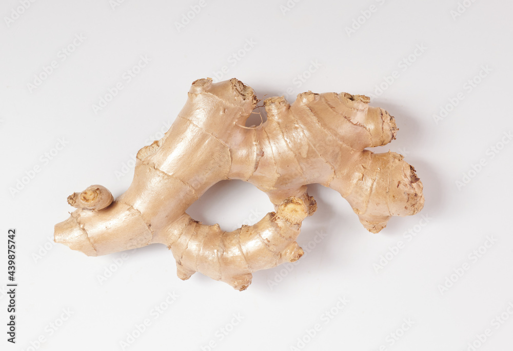 Naklejka premium Ginger root. Ginger tea and ingredients. Top view. Flat lay. freshly from home growth organic garden. Food concept.