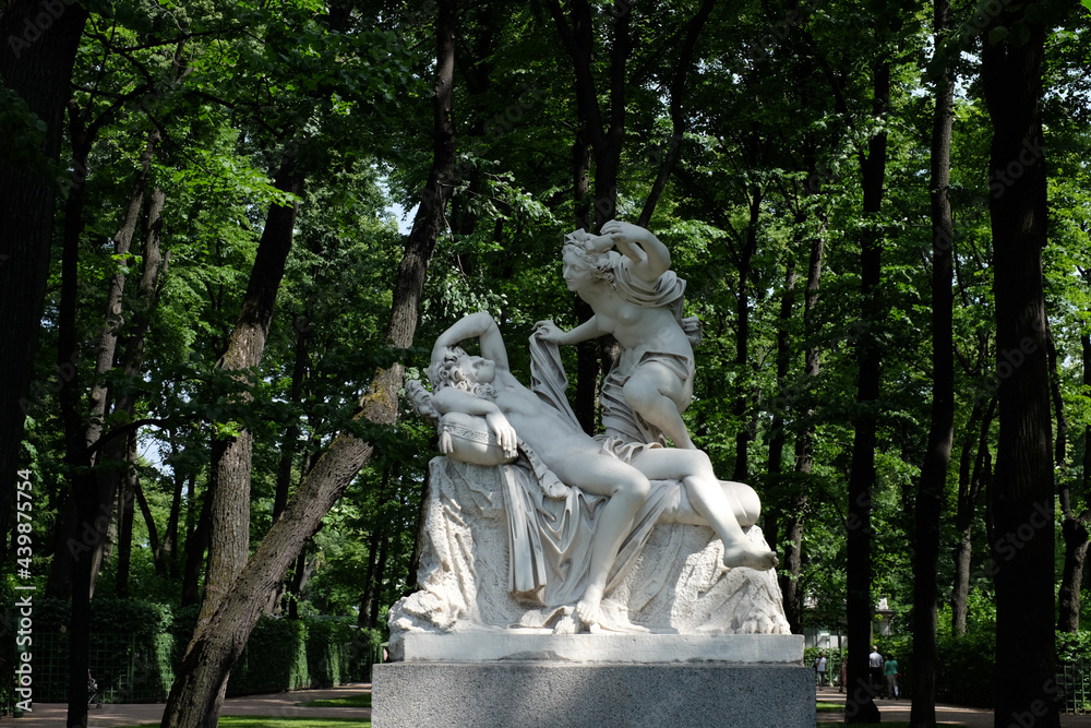 Sculpture of Cupid and Psyche in the Summer garden, Saint-Petersburg, Russia