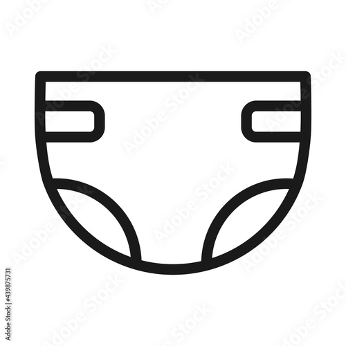 Baby nappy or diaper for child care in vector icon