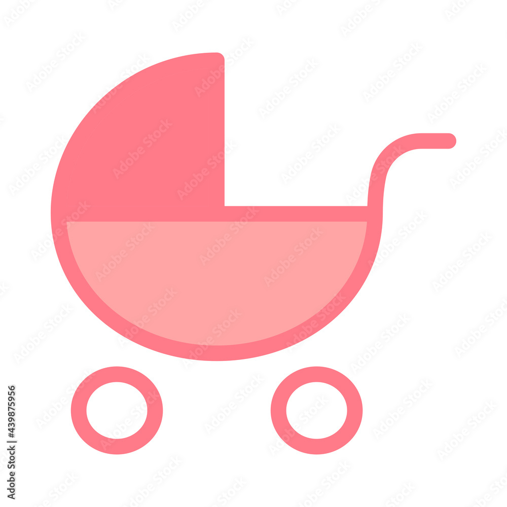 Baby pram or buggy stroller in vector icon Baby pram or buggy stroller in vector icon