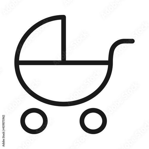 Baby pram or buggy stroller in vector icon