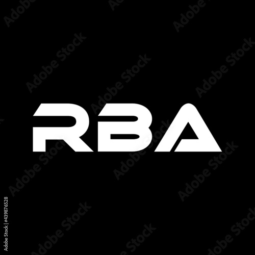 RBA letter logo design with black background in illustrator, vector logo modern alphabet font overlap style. calligraphy designs for logo, Poster, Invitation, etc. photo