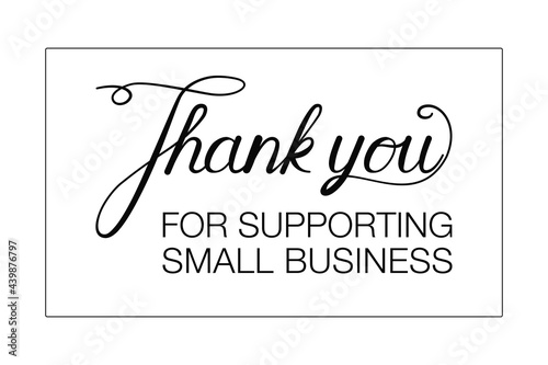 Thank you for supporting small business message for customer appreciation card