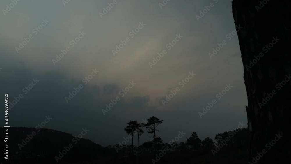 Time lapse of sky and clouds passing 