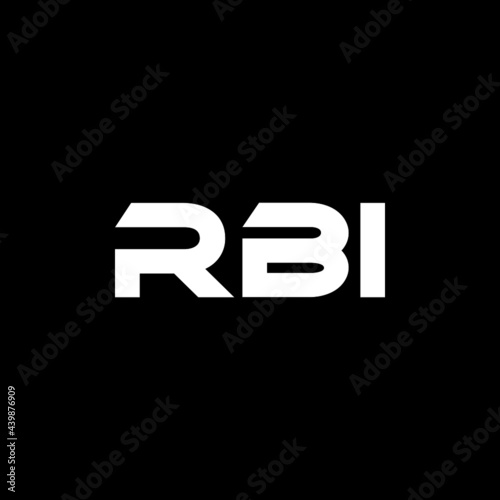 RBI letter logo design with black background in illustrator, vector logo modern alphabet font overlap style. calligraphy designs for logo, Poster, Invitation, etc. photo