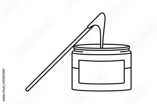 Strip waxing glass jar or tub of honey wax for hair removal in vector icon