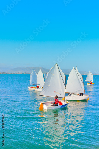 Sailing in Greece,Sail training of young children in Greek island