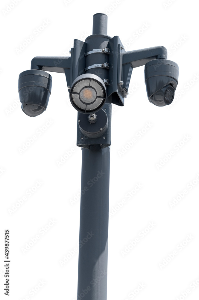 Spherical IP security cameras on white