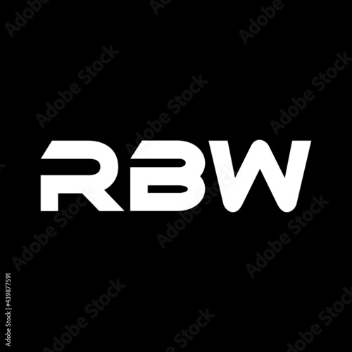 RBW letter logo design with black background in illustrator, vector logo modern alphabet font overlap style. calligraphy designs for logo, Poster, Invitation, etc. photo