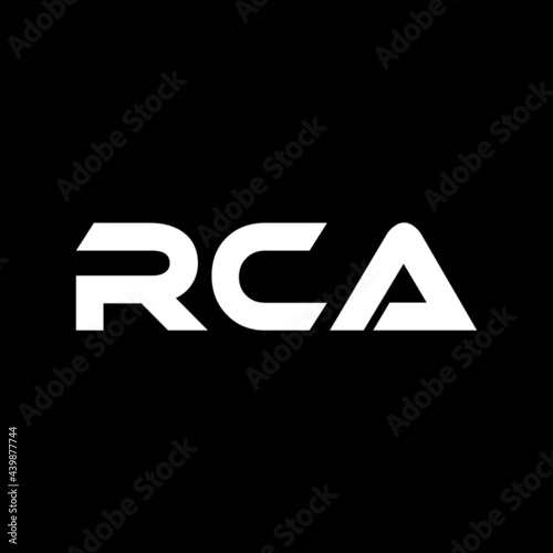 RCA letter logo design with black background in illustrator, vector logo modern alphabet font overlap style. calligraphy designs for logo, Poster, Invitation, etc. photo
