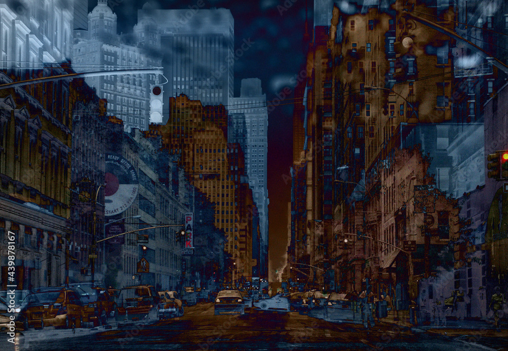 Obraz premium Urban Painting. 3D Rendering