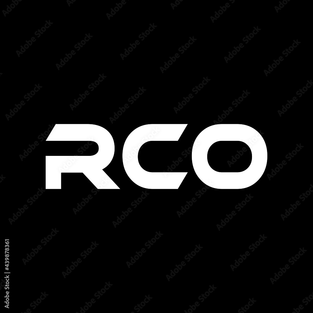 RCO letter logo design with black background in illustrator, vector logo modern alphabet font overlap style. calligraphy designs for logo, Poster, Invitation, etc.