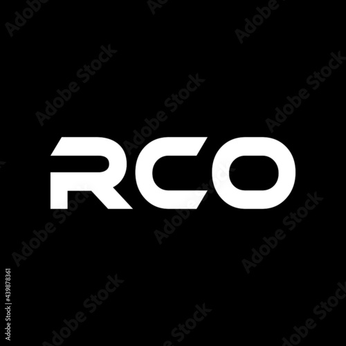 RCO letter logo design with black background in illustrator, vector logo modern alphabet font overlap style. calligraphy designs for logo, Poster, Invitation, etc.