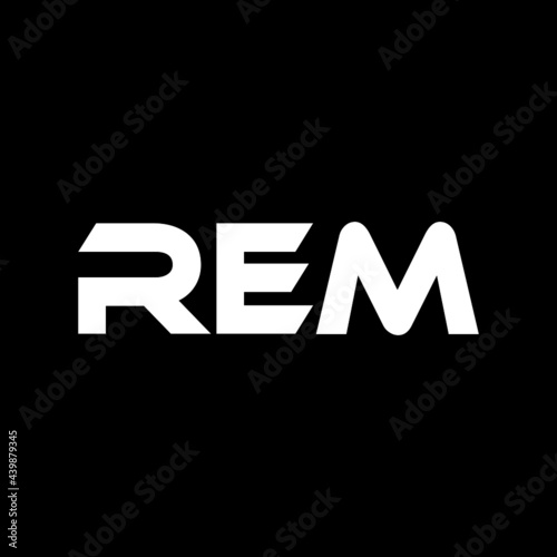 REM letter logo design with black background in illustrator, vector logo modern alphabet font overlap style. calligraphy designs for logo, Poster, Invitation, etc.