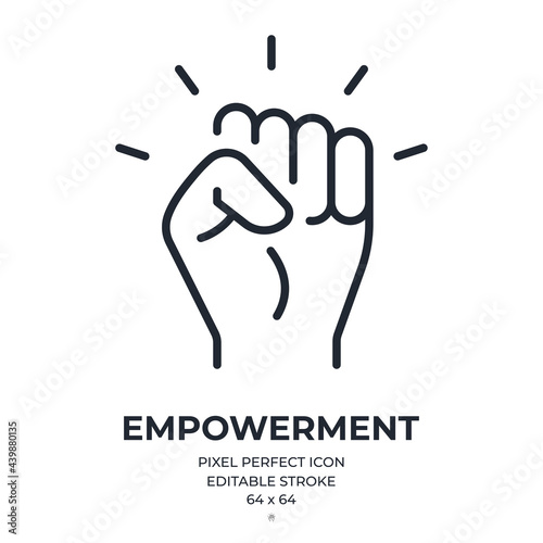 Empowerment concept editable stroke outline icon isolated on white background flat vector illustration. Pixel perfect. 64 x 64. photo