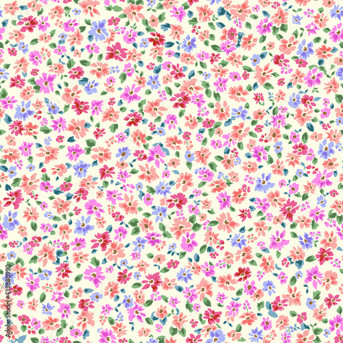 Seamless and liberty style cute floral pattern, photo