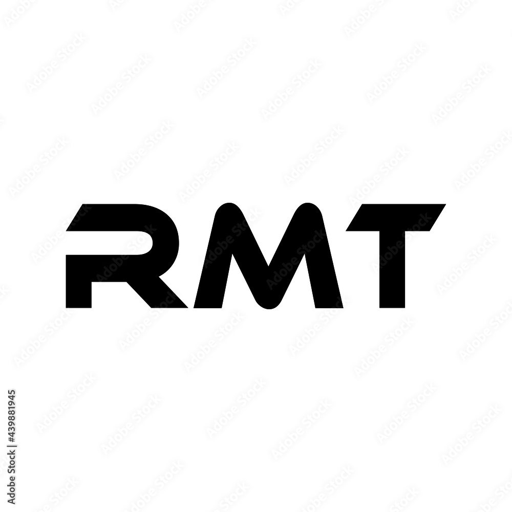 RMT letter logo design with white background in illustrator, vector logo modern alphabet font overlap style. calligraphy designs for logo, Poster, Invitation, etc.