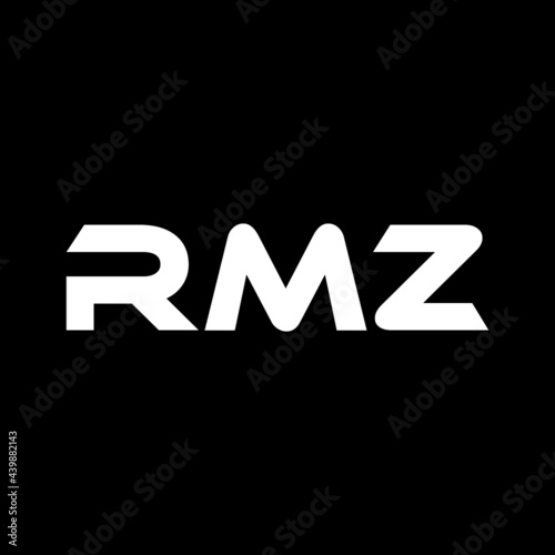 RMZ letter logo design with black background in illustrator, vector logo modern alphabet font overlap style. calligraphy designs for logo, Poster, Invitation, etc.