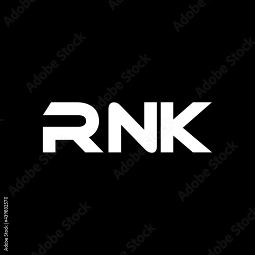 RNK letter logo design with black background in illustrator, vector logo modern alphabet font overlap style. calligraphy designs for logo, Poster, Invitation, etc. photo