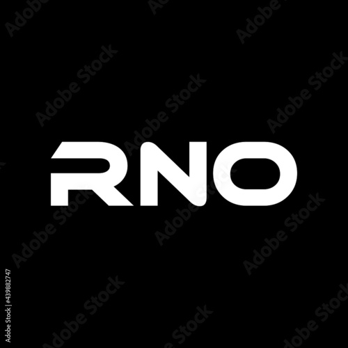 RNO letter logo design with black background in illustrator, vector logo modern alphabet font overlap style. calligraphy designs for logo, Poster, Invitation, etc.