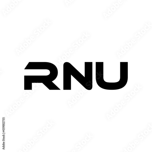 RNU letter logo design with white background in illustrator, vector logo modern alphabet font overlap style. calligraphy designs for logo, Poster, Invitation, etc.