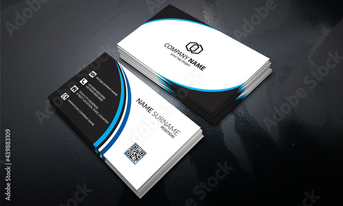 Black and blue color Modern business card