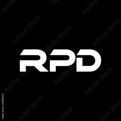 RPD letter logo design with black background in illustrator, vector logo modern alphabet font overlap style. calligraphy designs for logo, Poster, Invitation, etc. photo