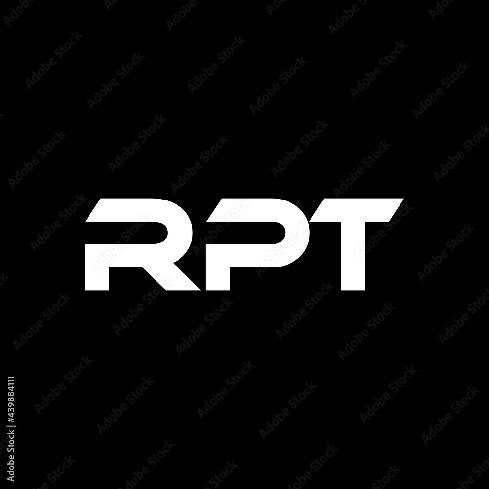 Vetor do Stock: RPT letter logo design with black background in ...