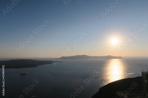 Sunset on Beautiful Greece Landscape