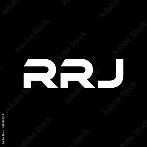 RRJ letter logo design with black background in illustrator  vector logo modern alphabet font overlap style. calligraphy designs for logo  Poster  Invitation  etc.
