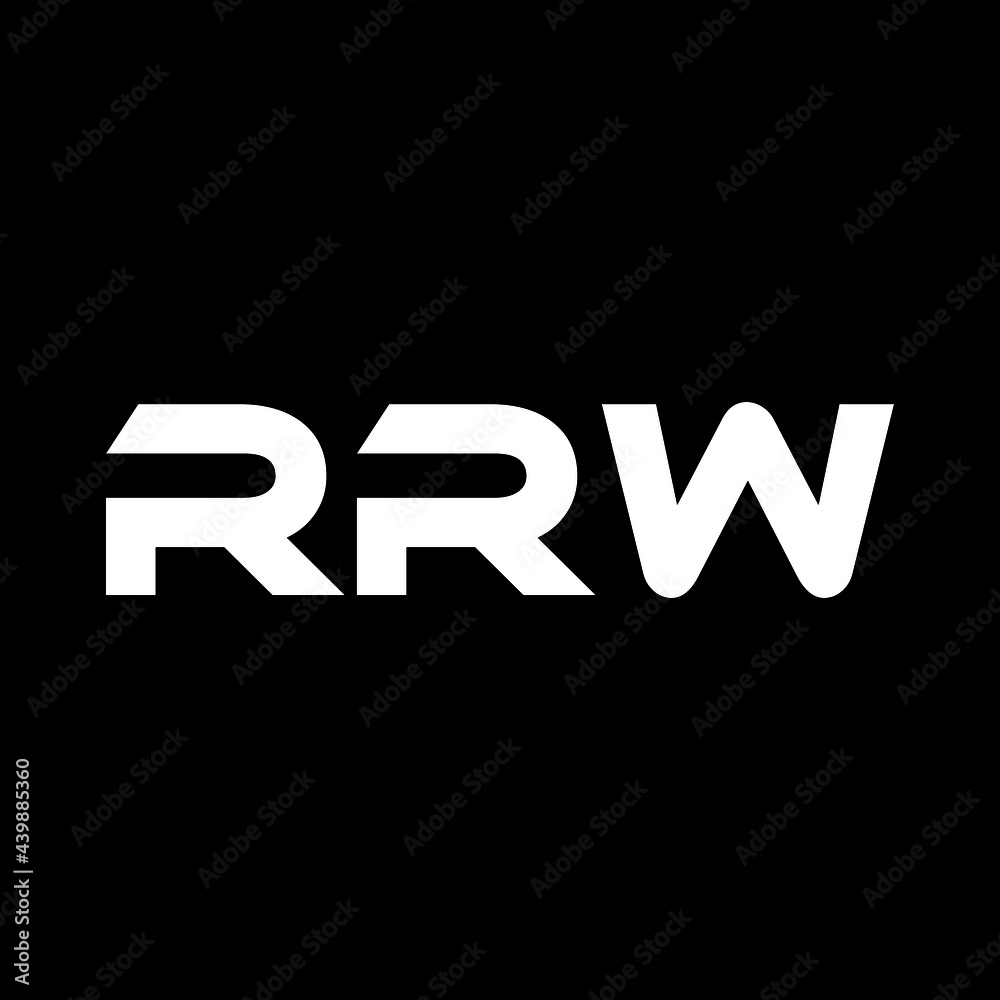 RRW letter logo design with black background in illustrator, vector logo modern alphabet font overlap style. calligraphy designs for logo, Poster, Invitation, etc.