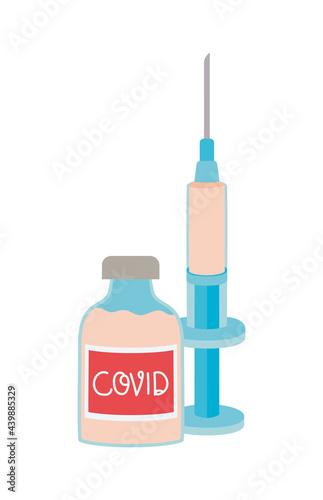 covid vaccine and syringe