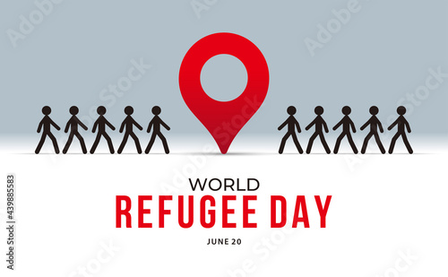 World Refugee Day Vector Illustration with the concept of moving people to a location for web design, banner, background, wallpaper, poster or card design.