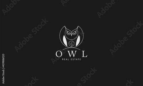 Owl logo and icon concept. Abstract owl logo design