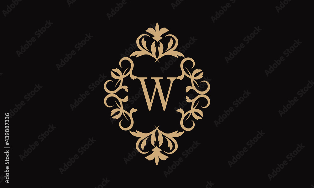 Elegant logo for business. Exquisite company brand icon, boutique. Monogram with the letter W.