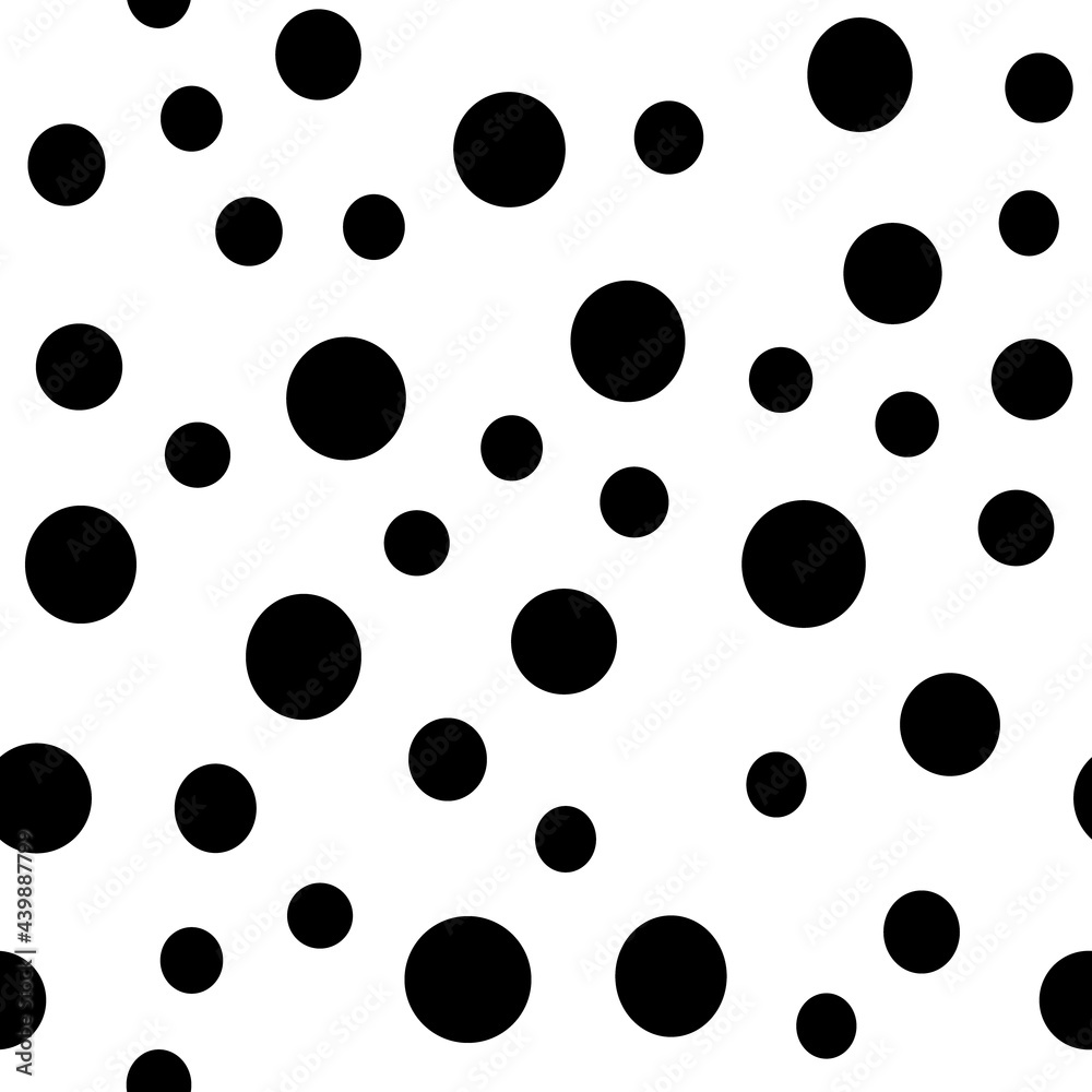 Dots Background with irregular, chaotic circles. Points seamless texture pattern.