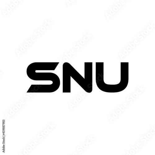 SNU letter logo design with white background in illustrator, vector logo modern alphabet font overlap style. calligraphy designs for logo, Poster, Invitation, etc.