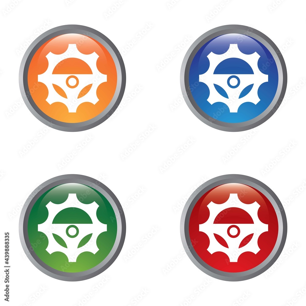 steering logo icon set