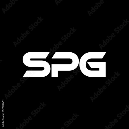 SPG letter logo design with black background in illustrator, vector logo modern alphabet font overlap style. calligraphy designs for logo, Poster, Invitation, etc.