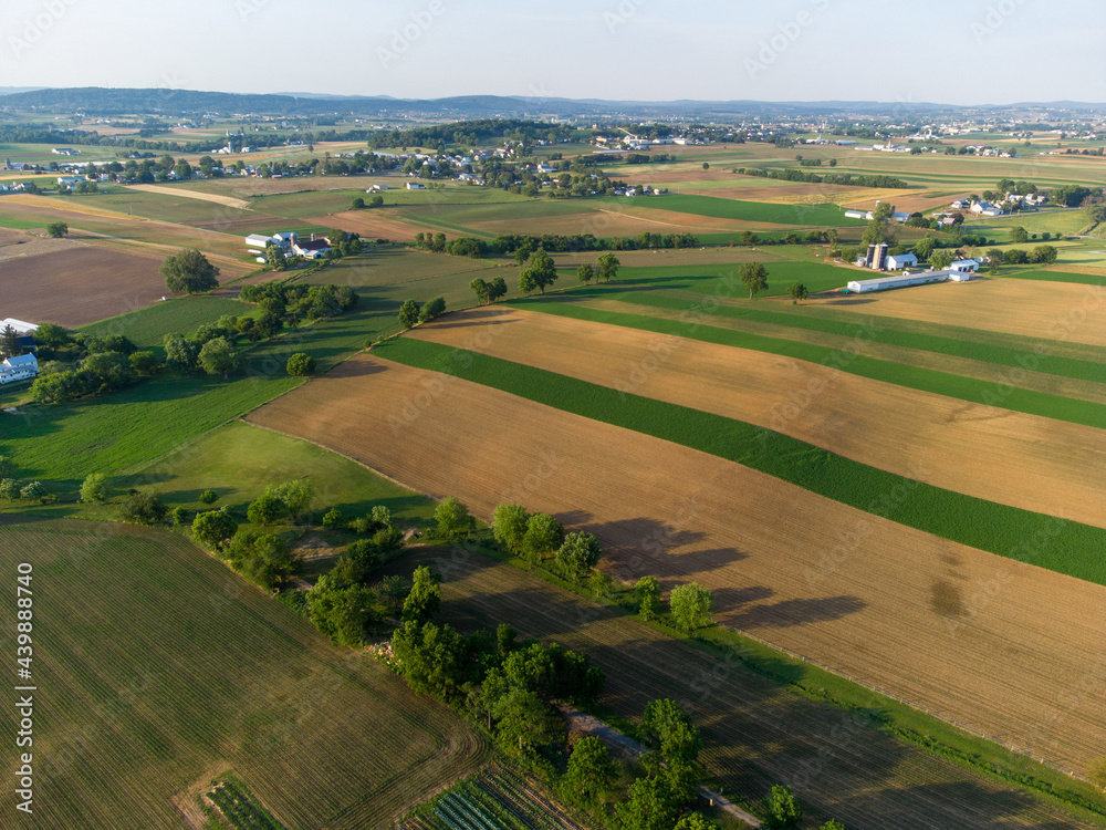 Aerial View of Farm and Farmland