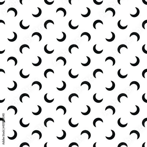 Crescent moon seamless pattern, crescent moon print. Vector texture. Simple vector illustration