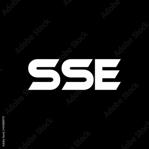 SSE letter logo design with black background in illustrator, vector logo modern alphabet font overlap style. calligraphy designs for logo, Poster, Invitation, etc. photo