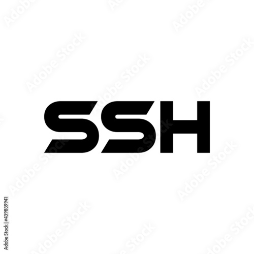 SSH letter logo design with white background in illustrator, vector logo modern alphabet font overlap style. calligraphy designs for logo, Poster, Invitation, etc. photo