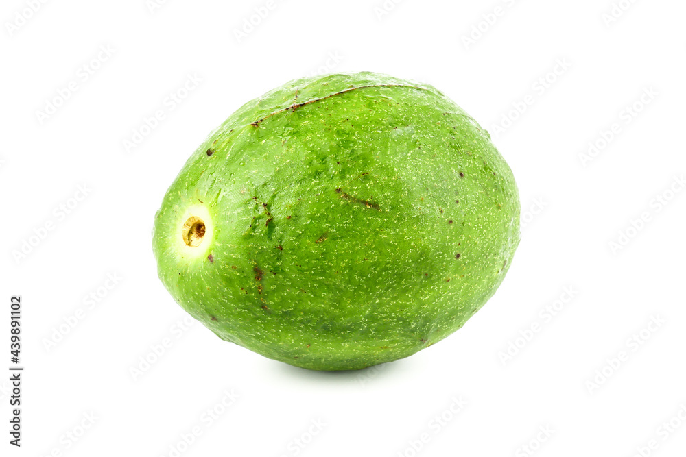 Green ripe Avocado (Persea americana,alligator pear) isolated on white background. Healthy food concept Green ripe Avocado (Persea americana,alligator pear) isolated on white background. Healthy food concept
