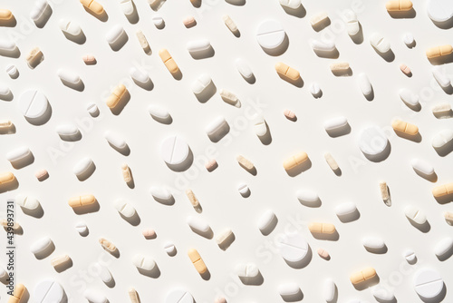 Pattern with various medical pills