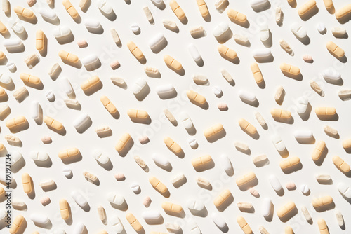 Seamless background with various drugs photo