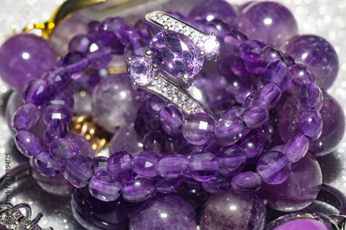Jewelry with purple stones photo