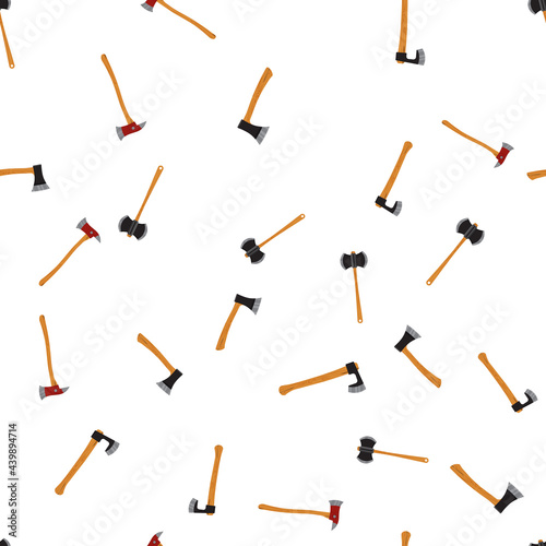 Seamless pattern with axes. Vector illustration