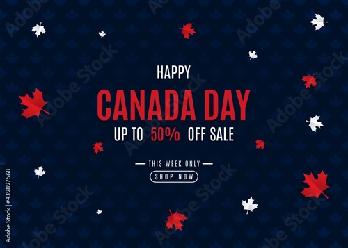 JULY 1st. Canada day background sales promotion advertising banner template design